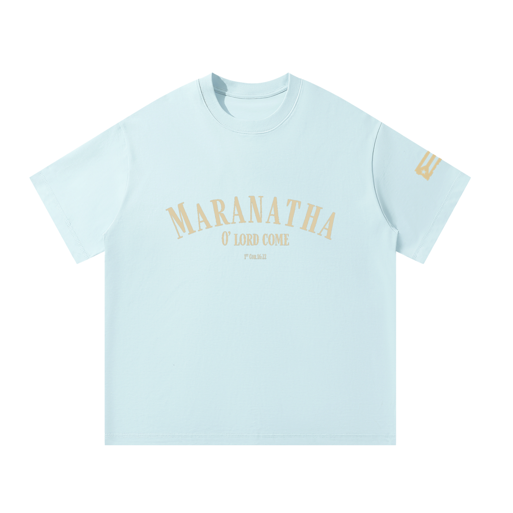 MARANATHA Oversized T-Shirt (Sand, Light Blue)