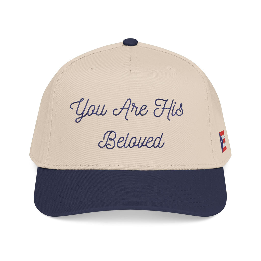 YOU ARE HIS BELOVED Baseball Cap (Cream & Navy Blue)