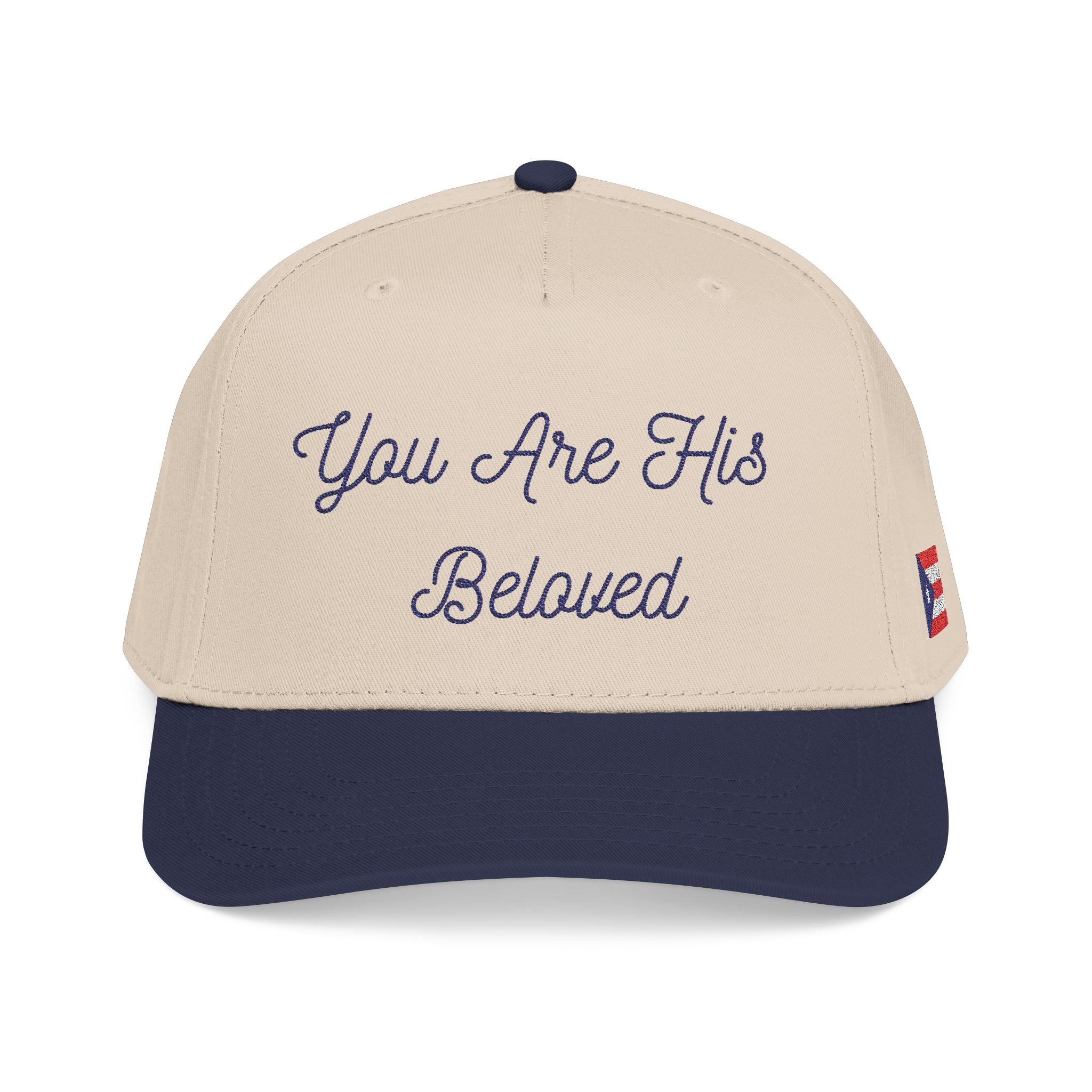 YOU ARE HIS BELOVED Baseball Cap (Cream & Navy Blue)