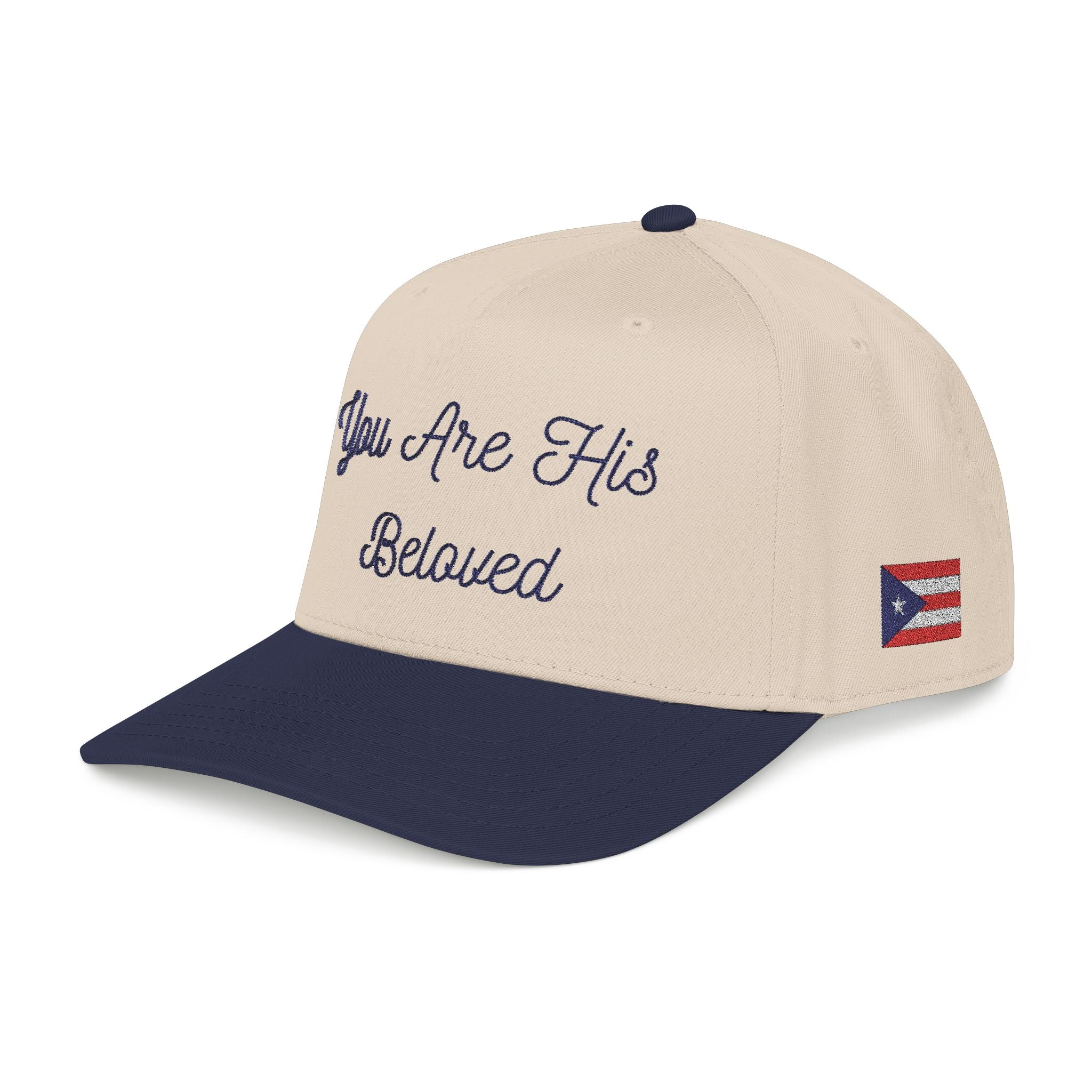 YOU ARE HIS BELOVED Baseball Cap (Cream & Navy Blue)