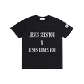 JESUS SEES YOU Cotton Unisex T-Shirt Black W/ PR Flag B&W
